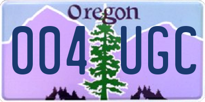 OR license plate 004UGC