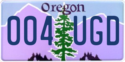 OR license plate 004UGD