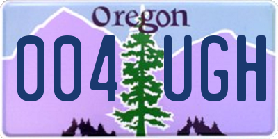 OR license plate 004UGH