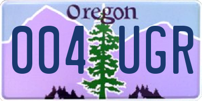 OR license plate 004UGR