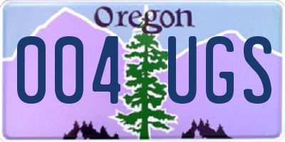 OR license plate 004UGS