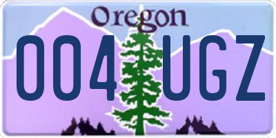 OR license plate 004UGZ