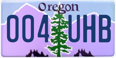 OR license plate 004UHB