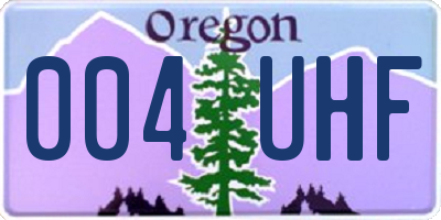 OR license plate 004UHF