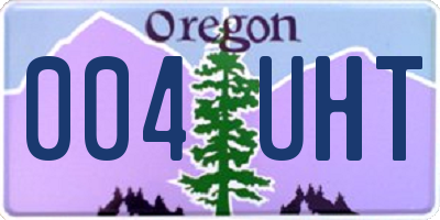 OR license plate 004UHT