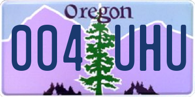 OR license plate 004UHU