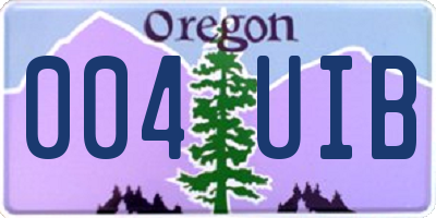 OR license plate 004UIB