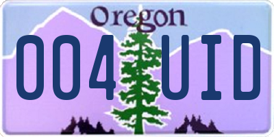 OR license plate 004UID