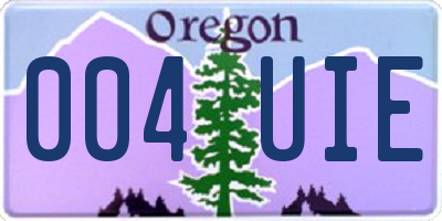 OR license plate 004UIE