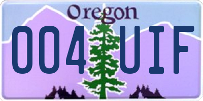 OR license plate 004UIF
