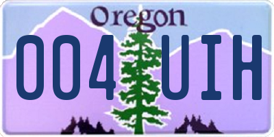 OR license plate 004UIH