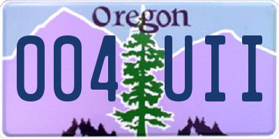 OR license plate 004UII