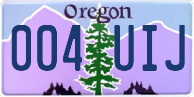 OR license plate 004UIJ