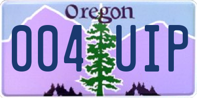 OR license plate 004UIP
