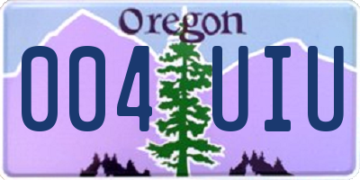 OR license plate 004UIU