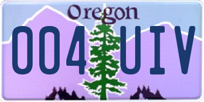 OR license plate 004UIV