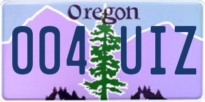 OR license plate 004UIZ