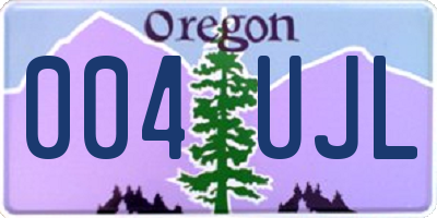 OR license plate 004UJL
