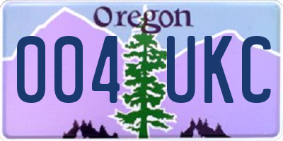 OR license plate 004UKC