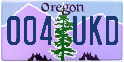 OR license plate 004UKD