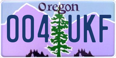 OR license plate 004UKF