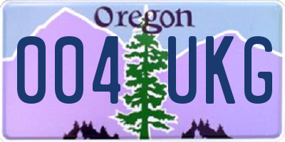 OR license plate 004UKG