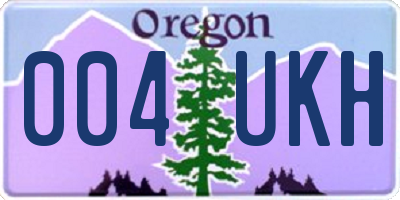 OR license plate 004UKH