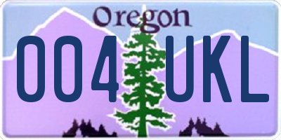 OR license plate 004UKL