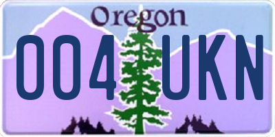OR license plate 004UKN