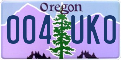 OR license plate 004UKO