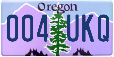 OR license plate 004UKQ