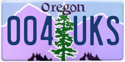 OR license plate 004UKS