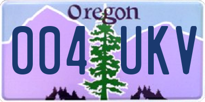 OR license plate 004UKV