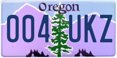 OR license plate 004UKZ