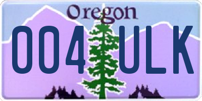 OR license plate 004ULK
