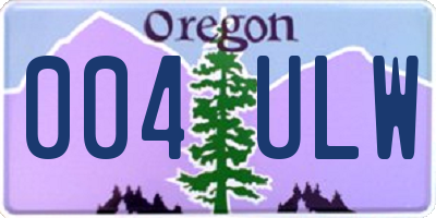 OR license plate 004ULW