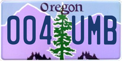 OR license plate 004UMB