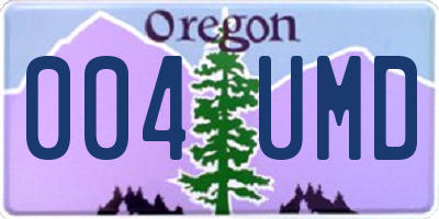 OR license plate 004UMD