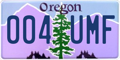 OR license plate 004UMF