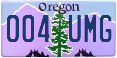 OR license plate 004UMG