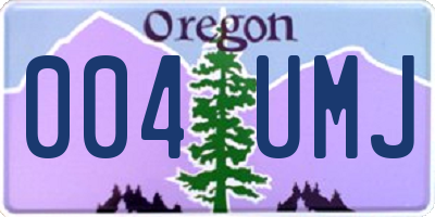 OR license plate 004UMJ