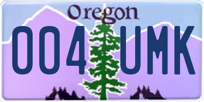 OR license plate 004UMK