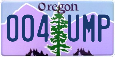 OR license plate 004UMP