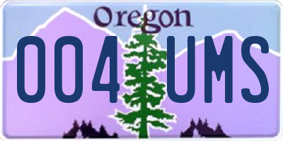 OR license plate 004UMS
