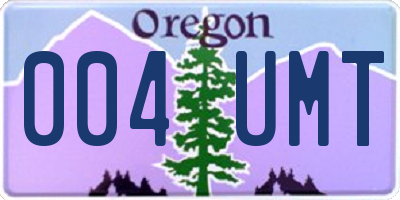 OR license plate 004UMT