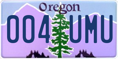 OR license plate 004UMU