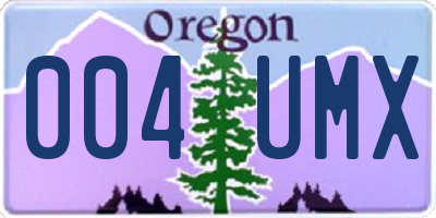 OR license plate 004UMX
