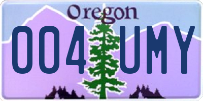 OR license plate 004UMY