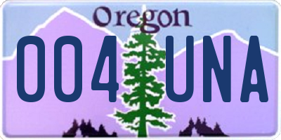 OR license plate 004UNA