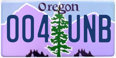 OR license plate 004UNB